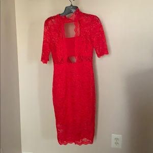 Lace red dress